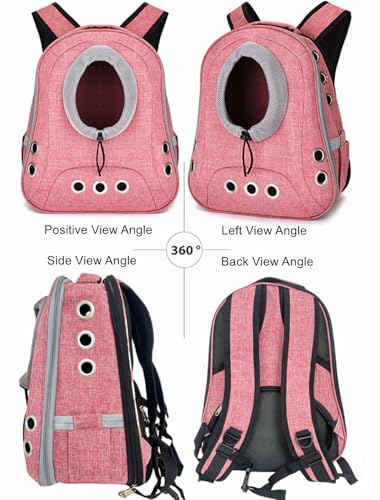 Small Dog Cat Chest Backpack Carrier,Large Space Ventilated Front Facing Backpack Carrier for Puppy,Lightweight Doggy Backpack for Hiking,Camping,Travel,Outdoor,Max 12 lbs(Pink) - color: Pink