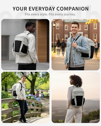 ECOHUB 15L Lightweight Casual Daypack, Packable Backpack for Daily Use, Hiking & Travel, Foldable Small Backpack with Stretch Mesh Pockets, Water-Resistant Nylon, Reflective Design - color: Grey