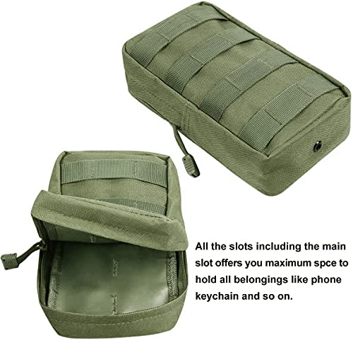 3 Pack Molle Pouch Combo Water Bottle Pouch Holder Tactical Molle Pouches Compact Utility Waist Bag Pack - color: Combo A:Green