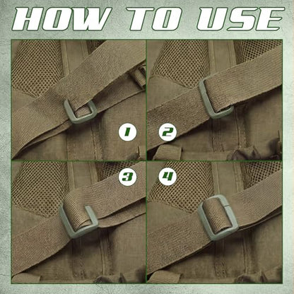 4 Pcs Backpack Strap Clips 1 Inch Detachable Webbing Buckle Nylon Shoulder Strap Holder Backpack Bag - color: Military Green