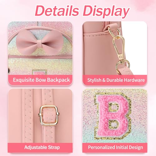 Birthday Gift for 2 3 4 5 6 7 8 9 10 Year old Girls Personalized Initial Mini Backpack Purse for Toddler Kids-Shine-B - color: Shine, style: B