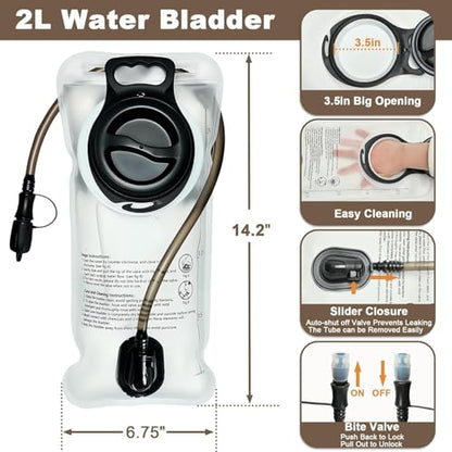 Tactical Mini Molle Hydration Pack,Molle Hydration Carrier with US Flag Water Resistant,Hydropack for Tactical Vest Backpack - style: Cp+bladder