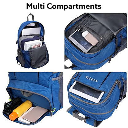 G4Free 40L Lightweight Packable Hiking Backpack, Waterproof Travel Daypack - color: Dark Blue
