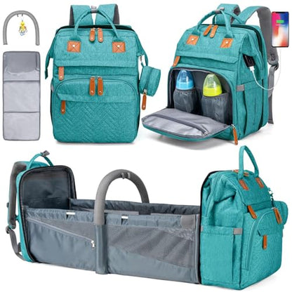 KABAQOO Diaper Bag Backpack with Detachable Changing Station, Large Capacity Baby Diaper Bags for Boys & Girls, Baby Registry Search Stuff & Shower Gifts, Newborn Essentials Must Haves, Lake Blue - color: Lake Blue