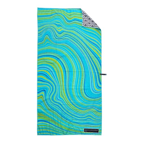 ECCOSOPHY Microfiber Beach Towel - Sand Free Towels are Quick Dry, Light Weight, Super Absorbent - Perfect Pool, Travel, Cruise, Camping Essentials - Oversized Extra Large for Adults 71x35 in - color: Bora Bora