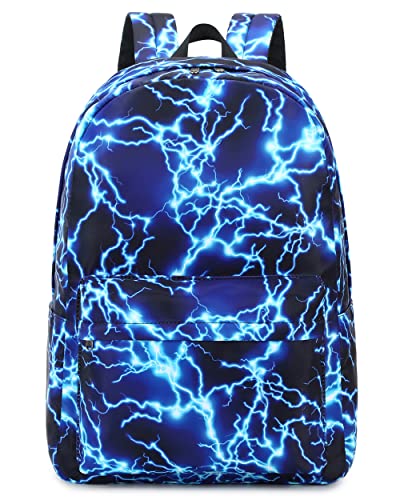 Backpack for Boys Elementary Bookbags Durable Lightweight Teenager Student School Bags Travel Waterproof (1-Blue Lightning) - color: 1-blue Lightning