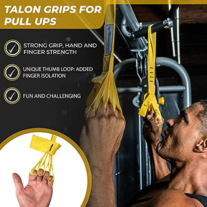 Core Prodigy Talon Pull Up Grip Strength Straps - Nylon Finger and Thumb Loops for Grip Training, Rock Climbing, Hand and Arm Strengthener