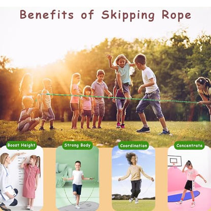 Jump Rope for Kids Girls and Boys, Soft Beaded Jump Ropes, Adjustable Skipping Rope, Tangle-Free Segmented Rope for Kid and Women Men Adults Exercise, Keeping Fit, Training - 9.2Ft - color: Purple