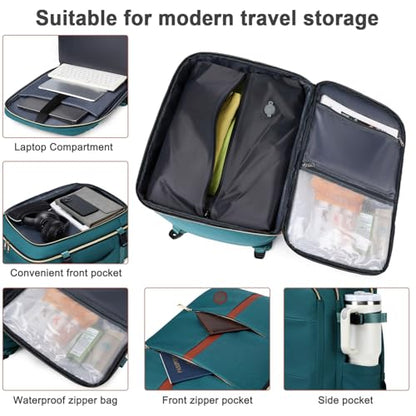 40L Travel Laptop Backpack for Women & Men, Airline Approved Carry On Luggage Overnight Bags, Waterproof Personal Item Bag, Weekender Essentials Backpacks Vacuum Backpack Dark Green - color: Dark Green