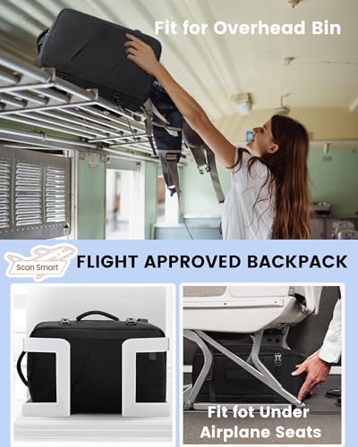 LOVEVOOK Travel Carry on Backpack, Large 40L Personal Item Travel Bag for Men & Women Flight Approved with 3 Packing Cubes, Suitcase Water Resistant Luggage Daypack Business Weekender Bag, Black - color: Black, size: 40L-4Pcs