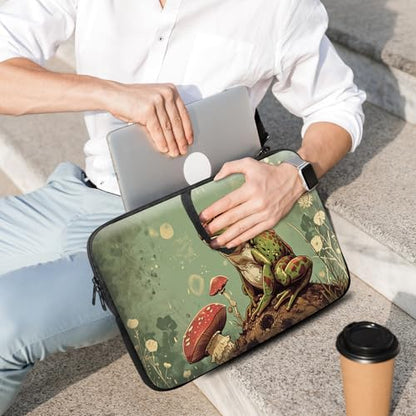 14 15 15.4 15.6 inch Laptop Handle Bag Computer Bag, Pouch Holder Notebook Sleeve Cover Soft Case Compatible for Dell,Lenovo,Toshiba HP, Asus Notebook-Sad Frog Mushroom - color: Sad Frog Mushroom
