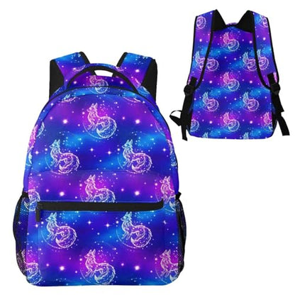Lightweight Laptop Backpack Galaxy Wolf, Water Resistant Work Daypack with Inner Pocket for Office Commute and Travel - color: Pattern (258)