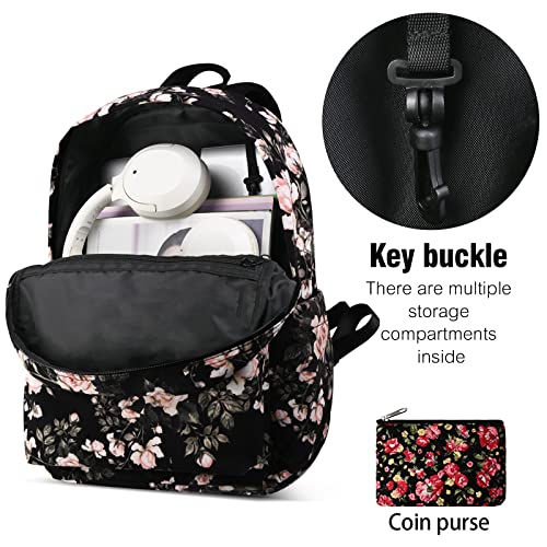 Travel Backpack for Men and Women,Classic Mini Backpack,Hiking, Lightweight Casual College Bookbag Daily Bag Daypack for Travel,Work,Gym (Flower) - color: Flower