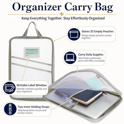 26-Piece Mesh Zipper Pouch Bags with Organizer Case, 5 Sizes - style: 26pcs