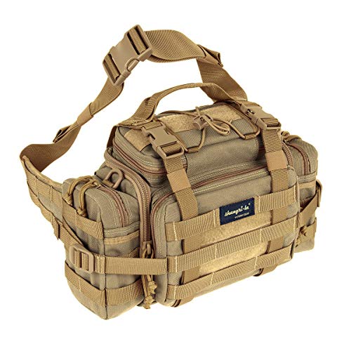 SHANGRI-LA Tactical Range Bag Outdoor Sling Backpack Hiking Fanny Waist Pack - color: Tan