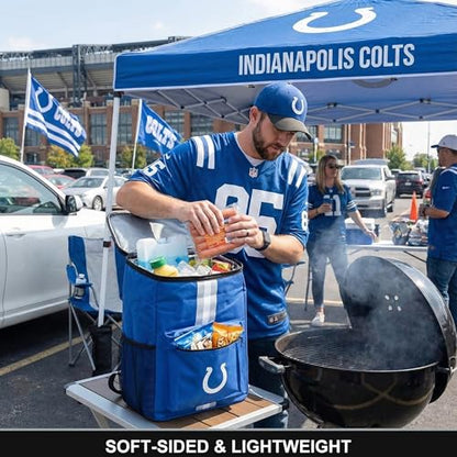 Cooler Backpack – Portable Soft Sided Ice Chest – Insulated Bag Holds 36 Cans - Football Gear – Show Your Team Spirit with Officially Licensed Fan Gear - style: Indianapolis Colts