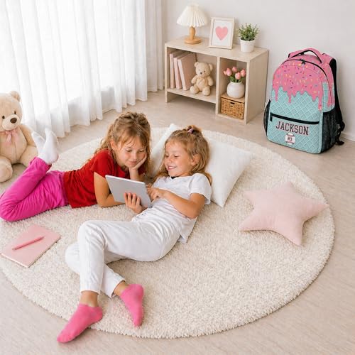 Personalized Baseball Drip Backpack, Blue Ice Cream Print Travel Bag, Multi Pocket Everyday Backpack (#9) - color: #9