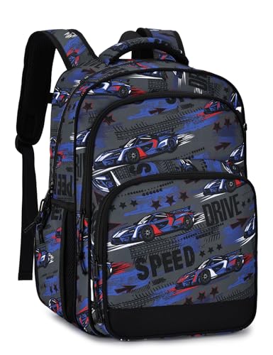 VASCHY Kids Backpacks, 12L Toddler & 17.5L School Backpacks, Lightweight Water-Resistant for Boys and Girls Ages 3-12 - color: Racing Blue-l, size: Large