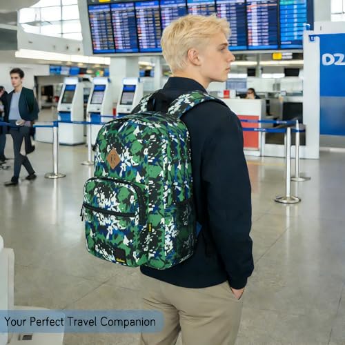Goloni Lightweight Laptop Backpack 1.1Lbs, 26L Wear-Resistant Water Resistant Backpack with Laptop Compartment for Men Women - color: Camo Green