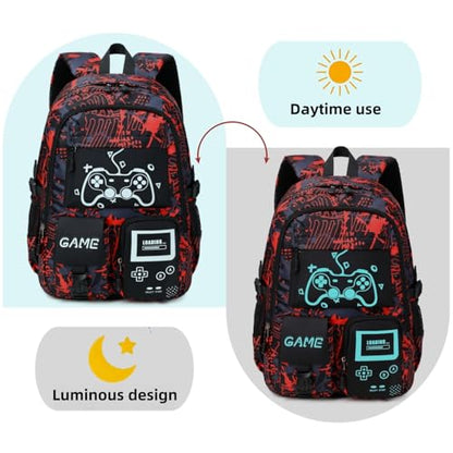 mezhsa Boys School Backpack Kids Bookbag Elementary Middle Durable Waterproof Bags - color: 2red