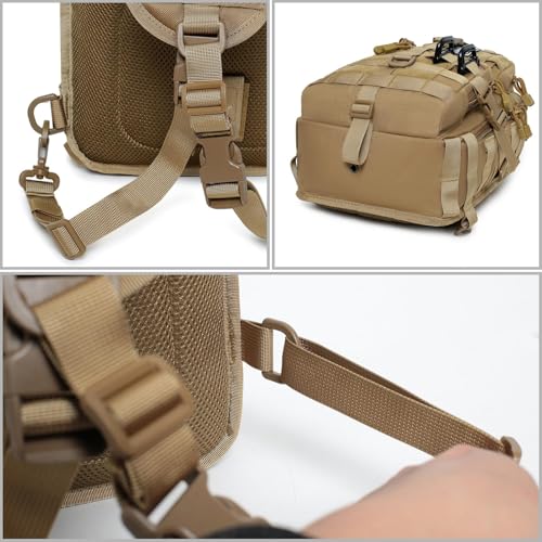 Tactical Sling Bag Backpack Military Rover Shoulder Sling Pack EDC Molle Assault Range Bag Crossbody Chest Pack (Army Green) - color: Army Green
