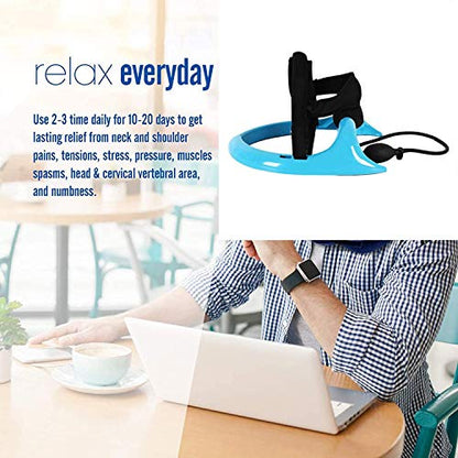 ECOGUN Posture Neck Exercising Cervical Spine Hydrator Pump - Relief for Stiffness, Restores Neck Curve - color: Blue