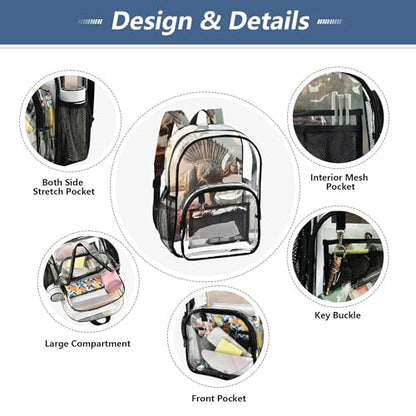Spinosaurus Dinosaurs Clear Backpack PVC Transparent Backpack Lightweight Book Bag Capacity Clear Bag for Kids Boys Girls - color: Uniform Grey