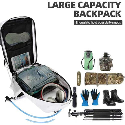 Lovelinks21 45L Tactical Assault Backpack 3 day assault pack with Molle Waterproof backpack Rucksack for Tactical Backpacks (White) - color: White