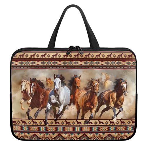 Mumeson Cow Tribal Horse Laptop Bag, Portable Shockproof Laptop Case Handbag Briefcase Laptop Cover Computer Case Handbag Protective Laptop Bag - color: A-tribal Horse, size: 17 Inch