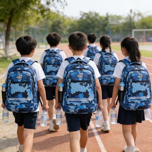Blue Boy's schoolbag Teenage Middle School Students Bookbag Big Student Laptop Backpack For College Women Middle High School Teen Girls Bookbag Travel Daypack - color: Blue