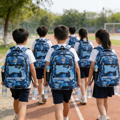 Blue Boy's schoolbag Teenage Middle School Students Bookbag Big Student Laptop Backpack For College Women Middle High School Teen Girls Bookbag Travel Daypack - color: Blue