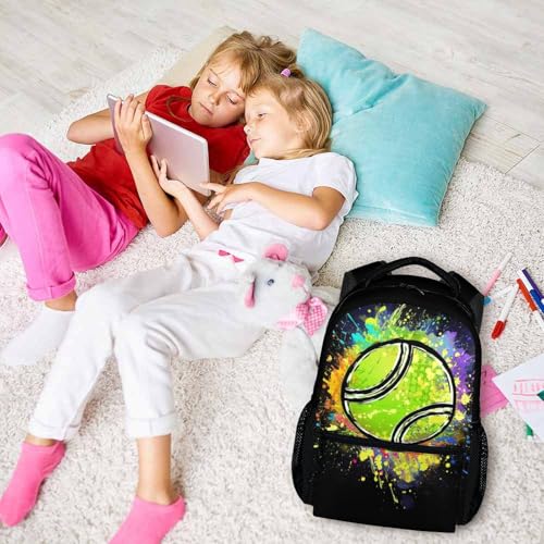 Boys School Backpack Kids Tennis Backpacks Bookbag Back to School Supplies, 17 Inches Large Capacity Cool Sport Back Pack for Kindergarten Elementary Middle (Black) - color: Color 5