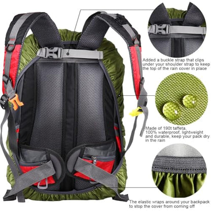 Waterproof Backpack Rain Cover with Anti Slip Buckle Strap for Camping, Hiking, Traveling, Hunting, Biking, 15-80L - color: Green, size: 70L - 80L