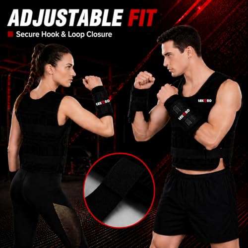 Weighted Vest Set 44LB for Men & Women, Adjustable Workout Weight Vest with Steel Plates, Weighted Training Vest with Wrist Weights and Ankle Weights for Strength Training, HIIT, Rucking & Cardio - color: Adjustable Weighted Vest Set 44LB