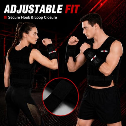 Weighted Vest Set 44LB for Men & Women, Adjustable Workout Weight Vest with Steel Plates, Weighted Training Vest with Wrist Weights and Ankle Weights for Strength Training, HIIT, Rucking & Cardio - color: Adjustable Weighted Vest Set 44LB