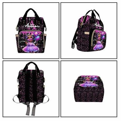 Custom Diaper Bag with Name,Personalized Diaper Bag Backpack &Insulated Water Bottle Mother Gift,Custom Monogram Baby Travel Bag Nursing Diaper Mommy Backpack with Adjustable Shoulder Straps Nappy Bag - color: Design 16
