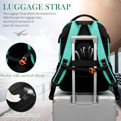 FENGDONG 17.3 inch Large Laptop Backpack Durable Waterproof Travel College Backpack Bookbag for Men & Women Business Backpack with USB Charging Port,Headset Port Light Green - color: A4-green