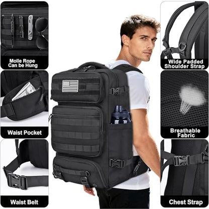 DEYACE 40L Travel Airline Backpack Men TSA Approved with Shoes Compartment | YKK-Zipper ,Fits 17.3 Inch Laptop,AER Travel Pack,Carry-on Size, Everyday Use Laptop Bag,for Weekender