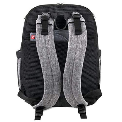 Fisher Price Diaper Bag Backpack with Changing Pad and Stroller Straps, Grey, Large
