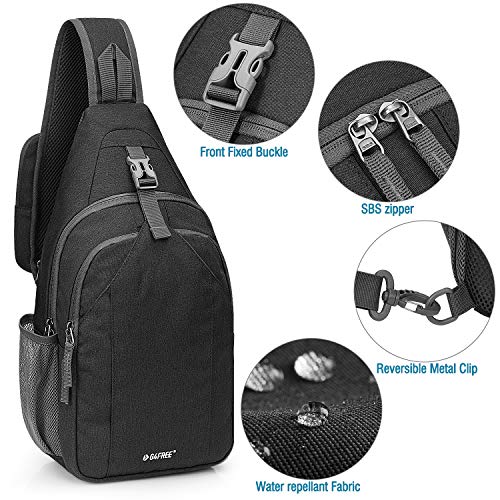 G4Free Sling Bag for Men and Women, RFID Blocking Crossbody Bag, Lightweight Sling Backpack for Travel, Hiking, Walking and Daily Use - color: Black