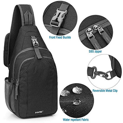 G4Free Sling Bag for Men and Women, RFID Blocking Crossbody Bag, Lightweight Sling Backpack for Travel, Hiking, Walking and Daily Use - color: Black