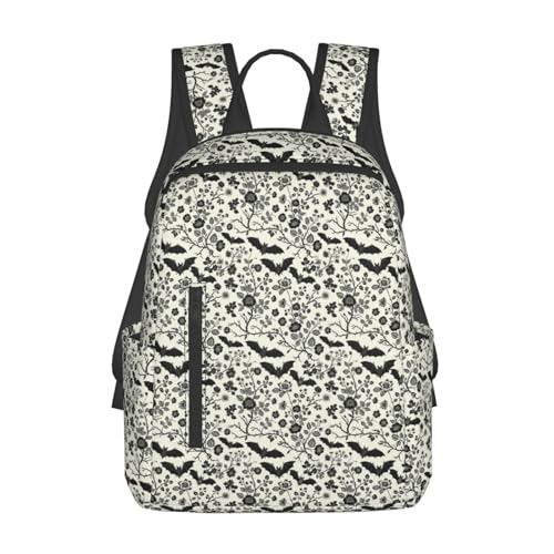 Laptop Backpack Goth Bat, Cushioned Back Panel, Front Zip, for Daily Commute & Outdoors - color: Picture (49)