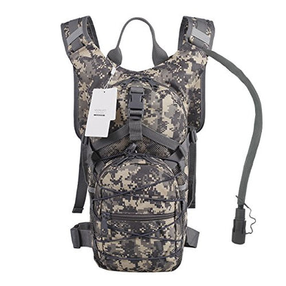 Hydration Backpack with 3L Water Bladder for Hiking and Climbing - color: Acu Camo