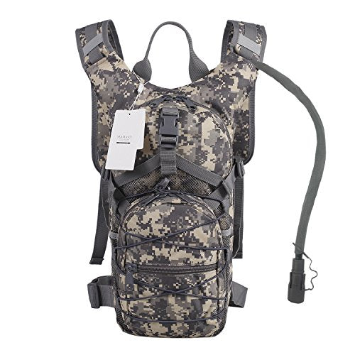 Hydration Backpack with 3L Water Bladder for Hiking and Climbing - color: Acu Camo