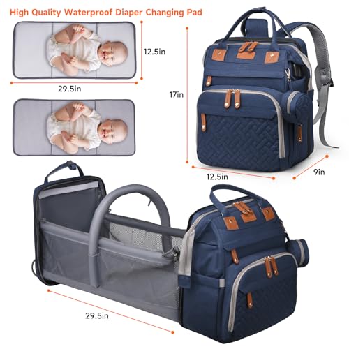 Baby Diaper Bags with Changing Station Multifunctional Waterproof Diaper Bag Backpack Travel Baby Bag with Changing Pad, Pacifier Case,Baby Essentials(Blue) - color: Up-blue