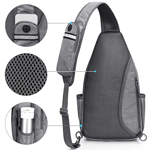 G4Free Sling Bag for Men and Women, RFID Blocking Crossbody Bag, Lightweight Sling Backpack for Travel, Hiking, Walking and Daily Use - color: Grey