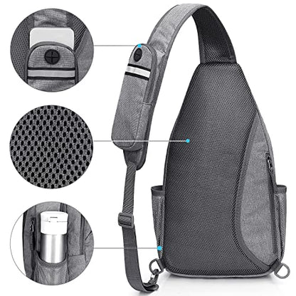 G4Free Sling Bag for Men and Women, RFID Blocking Crossbody Bag, Lightweight Sling Backpack for Travel, Hiking, Walking and Daily Use - color: Grey