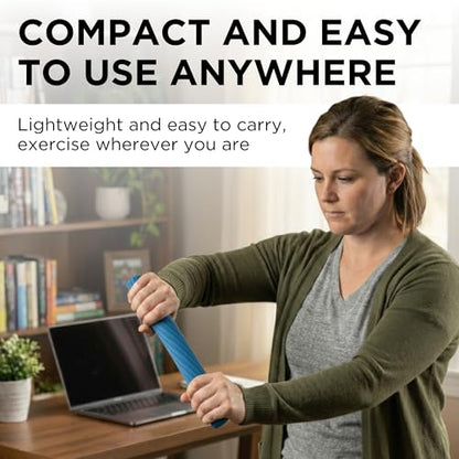 THERABAND FlexBar Resistance Bar, Heavy, Blue Flex Therapy Bar for Physical Therapy, Wrist & Forearm Exercise Equipment, Non Slip Grip, Compact Design - color: Blue - Heavy, style: Original