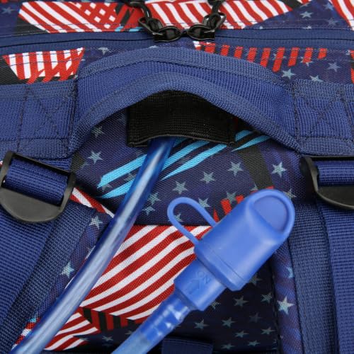 45L Military Tactical Backpacks 3 Days Assault PackBag Fitness Rucksack Hiking Molle Daypack (Spliced Flag) - color: Spliced Flag