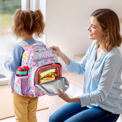 mibasies Toddler Backpacks for Girls 2-4: Little Kid Bookbag for Preschool Prek Daycare Flower Light Purple - color: Flower Light Purple, style: Toddler-12"h(not Fit Folder)
